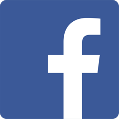 Logo de Facebook avec en grand la lettre "f" en blanc sur un fond bleu foncé.